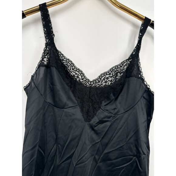 Vintage Aristocraft by Vassarette Black Full Slip Size 36 Nylon USA lace USA - Picture 1 of 7